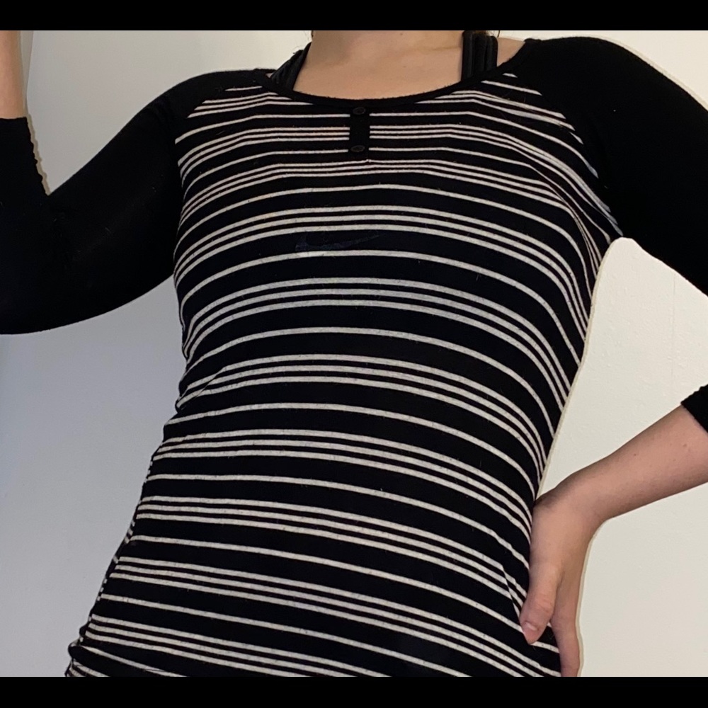 Black and White Long-Sleeved T-shirt